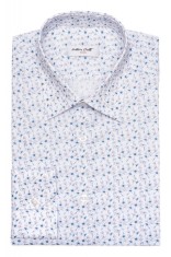 Camasa barbati slim alba cu print C001SL