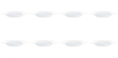 Set Farfurii 8 piese, Farfurii Adanci pentru Paste, Albe, Opal, diametru 28.5 cm