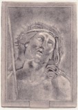 Cumpara ieftin ✅ Gravura 21x17 " ECCE HOMO " , dupa basorelief gravat aprox.1900 de J Wicker dupa tabloul Guido Reni , tehnica timbru sec grafitat