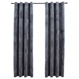 Cumpara ieftin Draperii opace cu inele, 2 buc., antracit, 140x225 cm, catifea