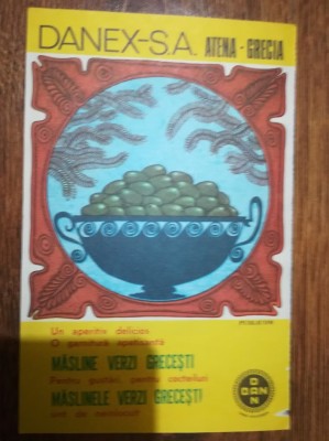 1970 Reclama DANEX masline verzi grecesti comunism bucatarie import 19x12,5 foto