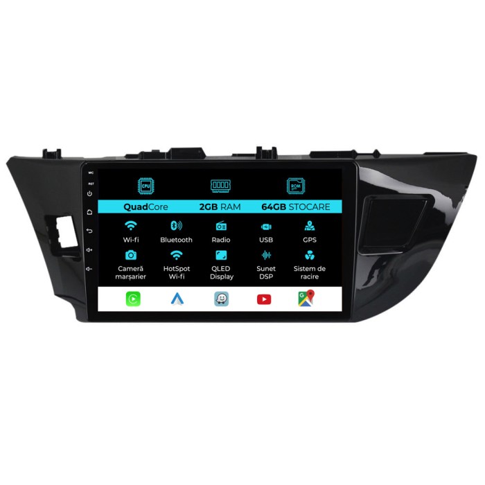Navigatie Dedicata Toyota Corolla (2013-2019), 10Inch, 2Gb Ram, 64Gb Stocare, Carplay