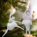 Ornament de Crăciun - balerină acrilică - 14 x 4 x 4 cm - 2 buc/pachet