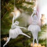 Ornament de Crăciun - balerină acrilică - 14 x 4 x 4 cm - 2 buc/pachet