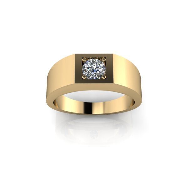 Inel de dama din aur galben 14K, piatra zirconiu - 54