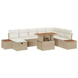 vidaXL Set de canapele pentru grădină 9 pcs Bej poliratan
