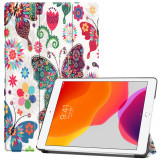 Husa tableta compatibila apple ipad 10.2 2019/2020/2021, foldpro cu microfibra, auto sleep/wake, butterfly
