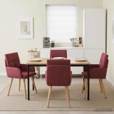 Cumpara ieftin Scaune de dining 4 buc. Tesatura Rosu Vin 60 x 56 x 93 cm
