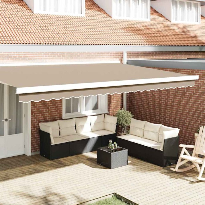 Valanț pentru soare pentru cadru de 5 m Bej 4.8x0.2 m