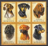 ROMANIA 2005 LP 1694 CAINI DE VANATOARE SERIE IN BLOC MNH