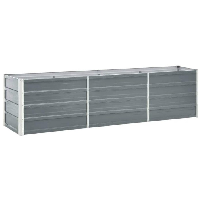 vidaXL Strat &icirc;nălțat de grădină gri 240 x 40 x 45 cm oțel galvanizat 47044
