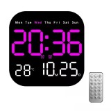 Cumpara ieftin Ceas Digital Perete/Birou cu Telecomanda, LED, Temperatura, Alarma, Cronometru, Data, Luminozitate Ajustabila, Alb/Albastru/Verde/Roz