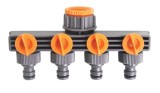 Conector cu 4 cai robinet 1/2&amp;quot; 3/4&amp;quot; furtun 1/2&amp;quot; Top Garden