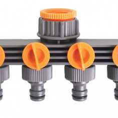 Conector cu 4 cai robinet 1/2&quot; 3/4&quot; furtun 1/2&quot; Top Garden