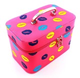 Cumpara ieftin Geanta depozitare bijuterii si cosmetice, fermoar inchidere, 20 x 13 x 14 cm, roz
