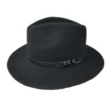 Cumpara ieftin Palarie Fedora neagra din lana MM512