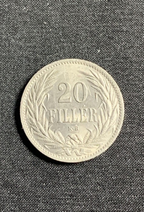 Moneda 20 filleri 1914 Ungaria