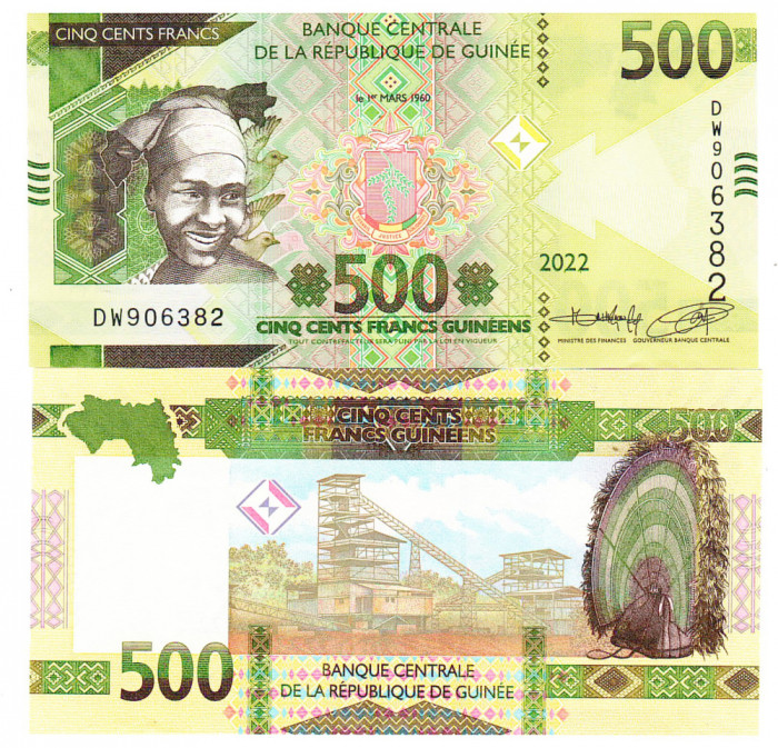 Guineea 500 Francs 2022 P-52 UNC