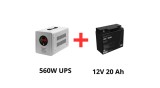 Qoltec Alimentare ne&icirc;ntreruptibilă pentru pompe de circulație 560W + acumulator 20Ah