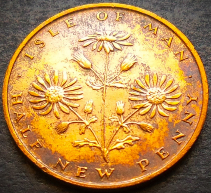 Moneda exotica HALF NEW PENNY - ISLE OF MAN, anul 1971 *cod 4107 = RARA