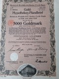 5000 Goldmark 1930 Obligatiune Germania neincasata 1.792 kg Aur extrem de rara