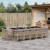 Gossi set mobilier gradina cu perne, 15 piese, bej combinat poliratan