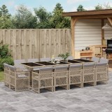 Gossi set mobilier gradina cu perne, 15 piese, bej combinat poliratan