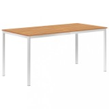 Masă de grădină 160x80x75cm lemn masiv de tec &amp; oțel inoxidabil