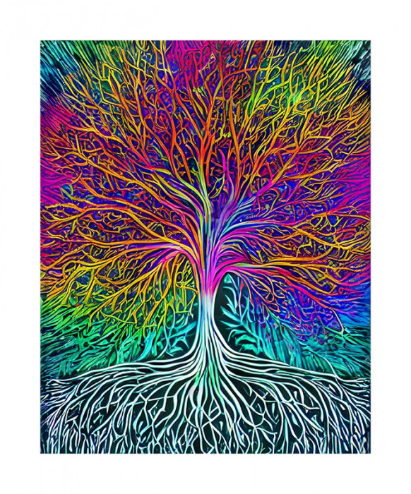 Sticker decorativ, Copac, Multicolor, 70 cm, 6422ST