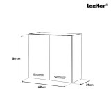 Dulap superior de bucatarie Leziter Praktik 60, 2 usi, alb-antracit, 60 cm
