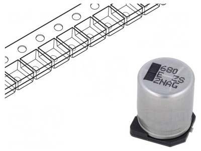 Condensator Hibrid 680uF 25V SMD ESR 14m&amp;Omega; foto