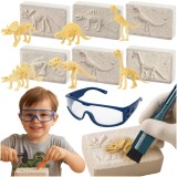 Set de excavare dinozauri 6 &icirc;n 1 educativ cu unelte Kruzzel