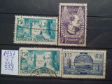 1937-Franta-4 timbre-stampilat, Nestampilat