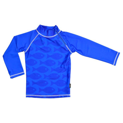 Tricou de baie Fish Blue marime 122-128 protectie UV Swimpy for Your BabyKids foto