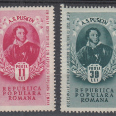 ROMANIA 1949 LP 254 A.S. PUSKIN SERIE MNH