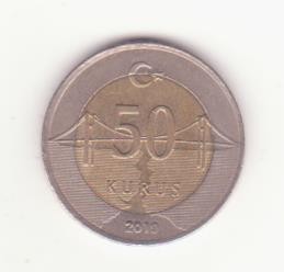 Turcia 50 kuruș 2019 - podul Bosfor.