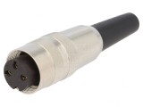 Conector M16 Mufă Mamă 3 Pin 5A 250V Drept Lipire Cablu, Lumberg