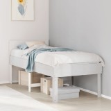 VidaXL Cadru de pat fără saltea, alb, 80x200 cm, lemn masiv de pin