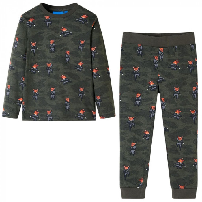 Pijamale pentru copii cu m&acirc;neci lungi ninja kaki 128