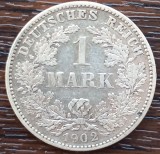 (A233) MONEDA DIN ARGINT GERMANIA - 1 MARK 1902, LIT. G, MAI RARA, TIRAJ 269.878, Europa