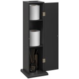 HOMCOM Suport h&acirc;rtie igienică mobilier baie 3 niveluri și suport h&acirc;rtie, pentru spații mici, negru | Aosom Romania