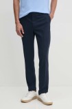 Hackett London pantaloni barbati, culoarea albastru marin, drept, HM212487R