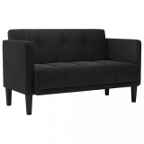 Cumpara ieftin Canapea loveseat, negru, 111 cm, catifea