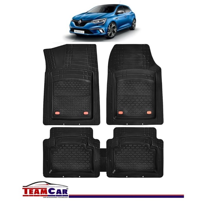 Covorase Auto TeamCar&reg; Tip Tavita Compatibile Renault Megane IV Hatchback (2016-prezent) Negru Material Rezistent