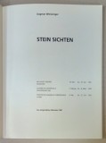 STEIN SICHTEN von DAGMAR WEISSINGER , 1991, ALBUM DE SCULPTURA IN PIATRA , TEXT IN LIMBA GERMANA