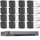 Kit supraveghere 16 camere 2MP Full HD exterior IR80m ARRAY EXIR + DVR 16 ch video / 1 ch audio, 1080P + Microfon 100m&sup2;