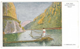 1321 - Kazanele Dunarii, fisherman, Romania - old postcard - unused, Necirculata, Printata