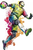 Sticker decorativ, Fotbalist, Multicolor, 10123ST-29