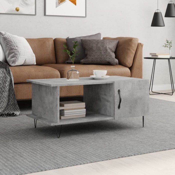 vidaXL Măsuță de cafea, gri beton, 90x50x40 cm, lemn prelucrat 829488