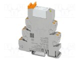 Releu interfață PHOENIX CONTACT DPDT 12V DC 6A pentru șină DIN